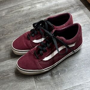Vans Maroon Sneakers with White and Black Details